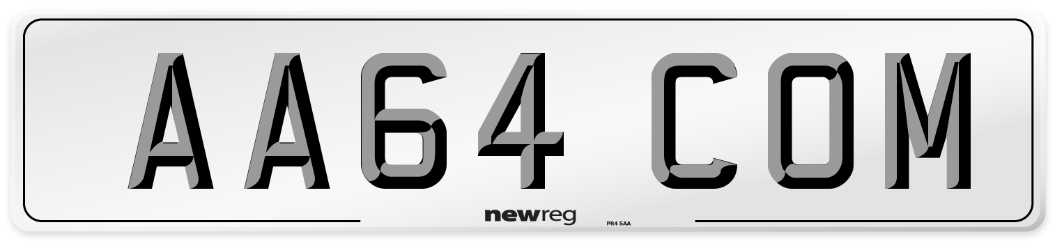 AA64 COM Number Plate from New Reg
